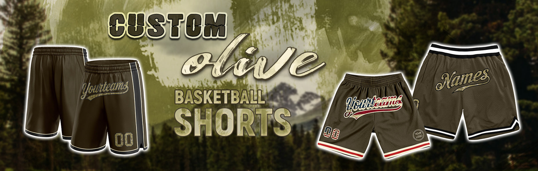 custom shorts olive jersey