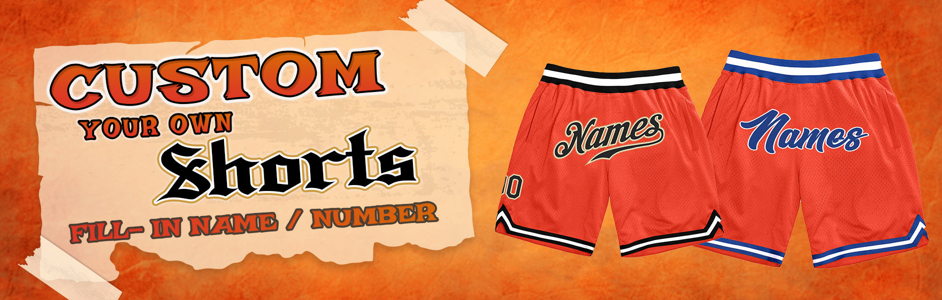 custom shorts orange jersey