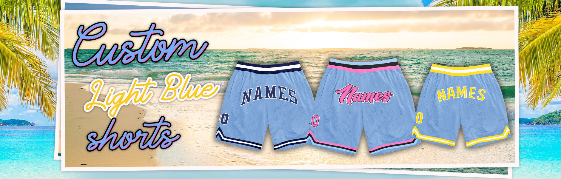 custom shorts light blue jersey