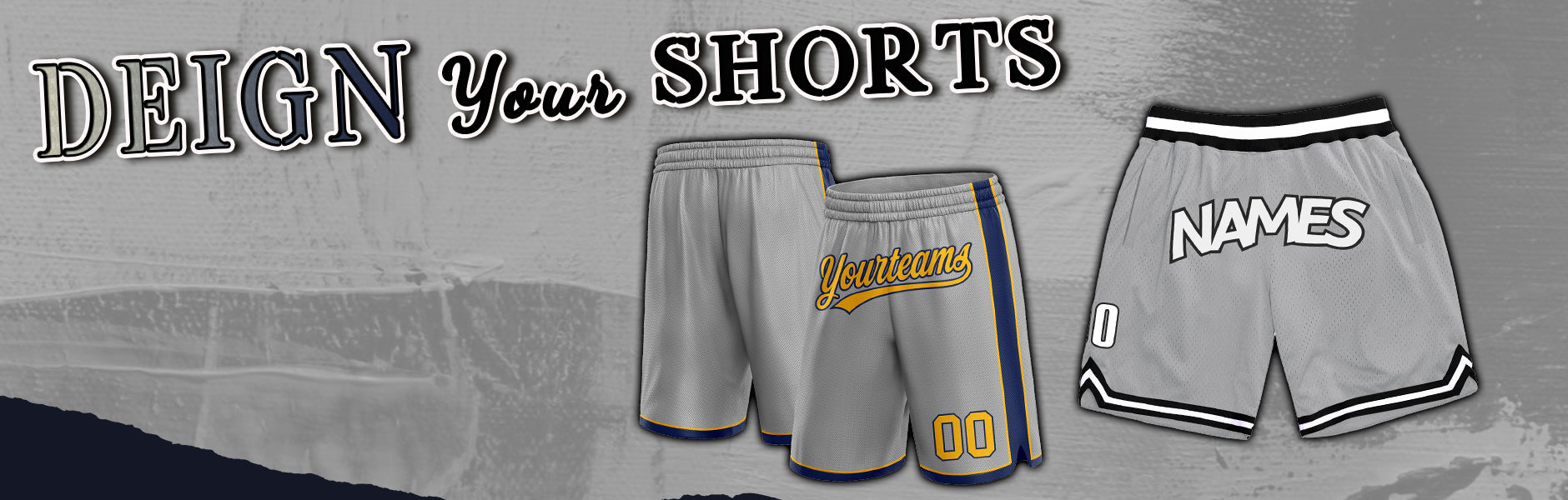 custom shorts gray jersey