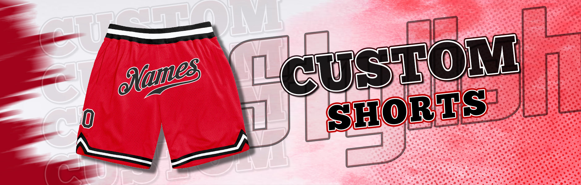 custom shorts red