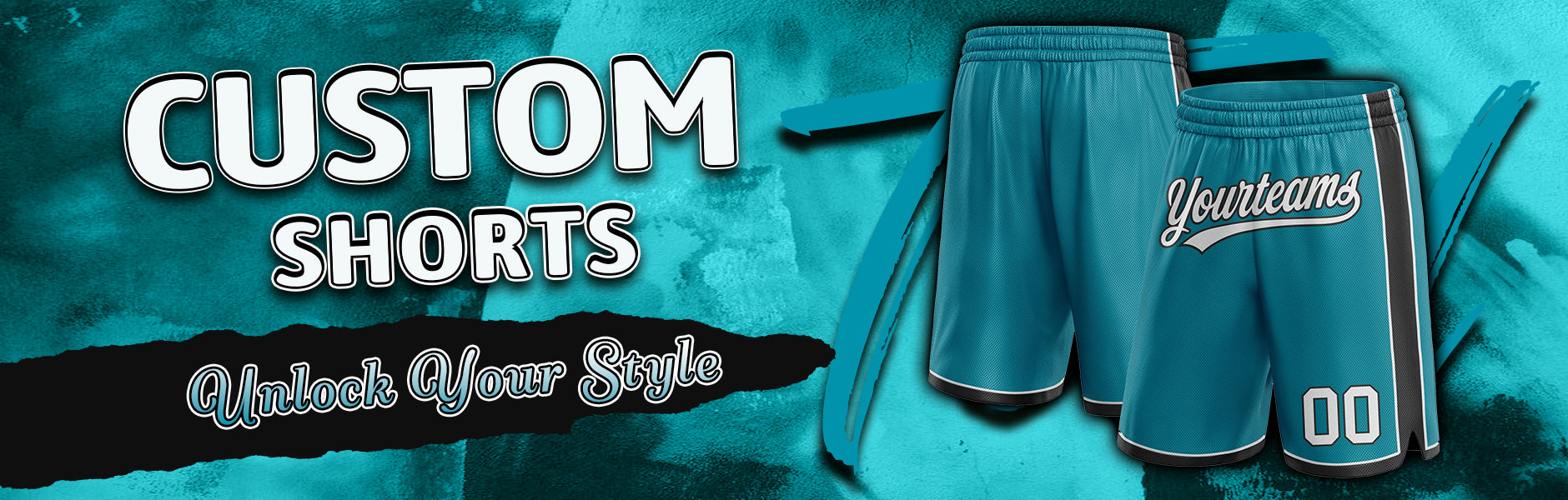 custom shorts teal