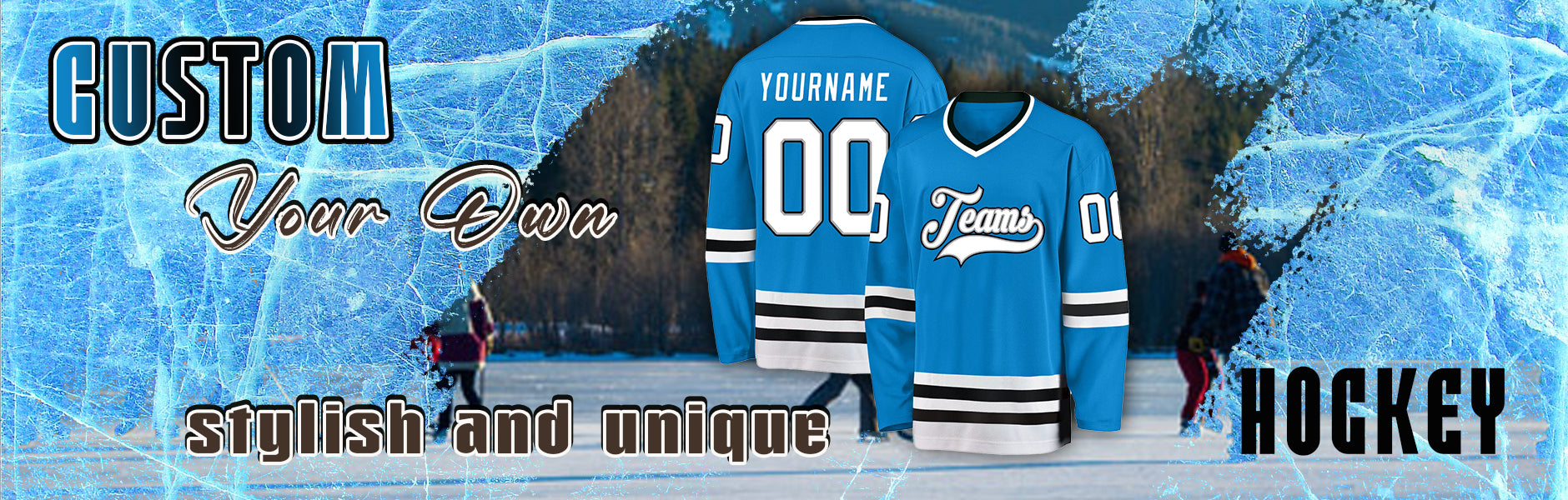 custom hockey blue jersey