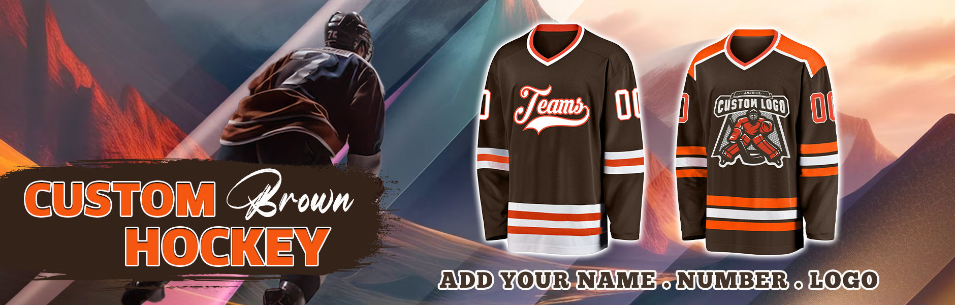 custom hockey brown jersey