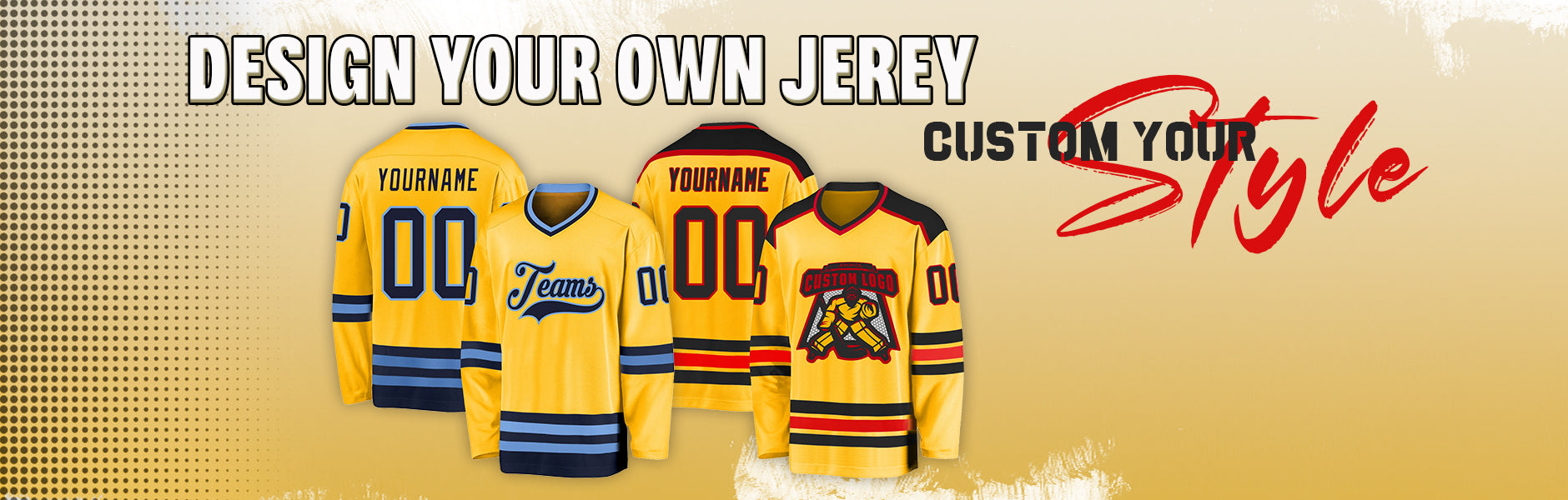 custom hockey gold jersey