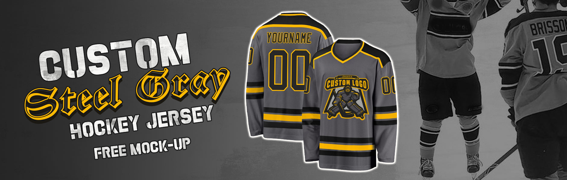 custom hockey steel gray jersey