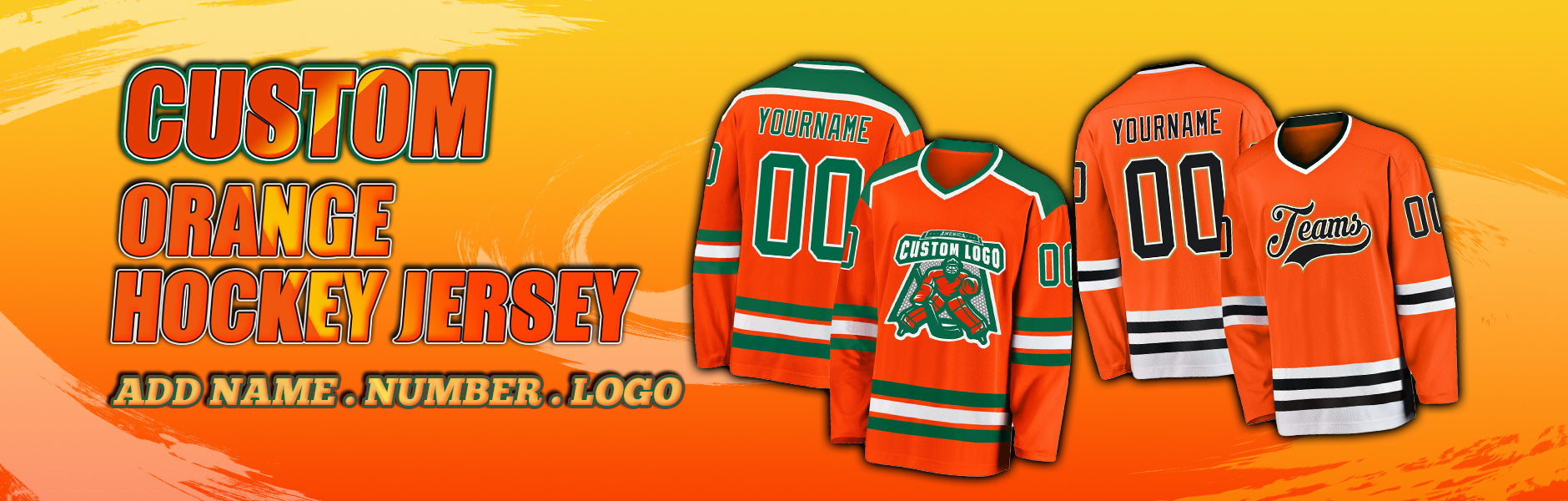 custom hockey orange jersey