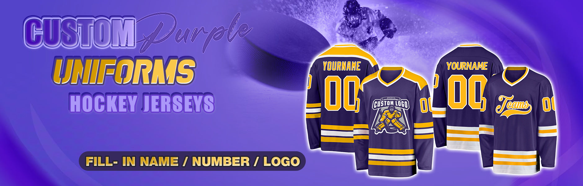 Custom Mobile Mysticks Hockey Jersey - Purple