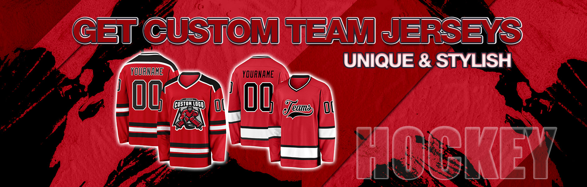 custom hockey red jersey