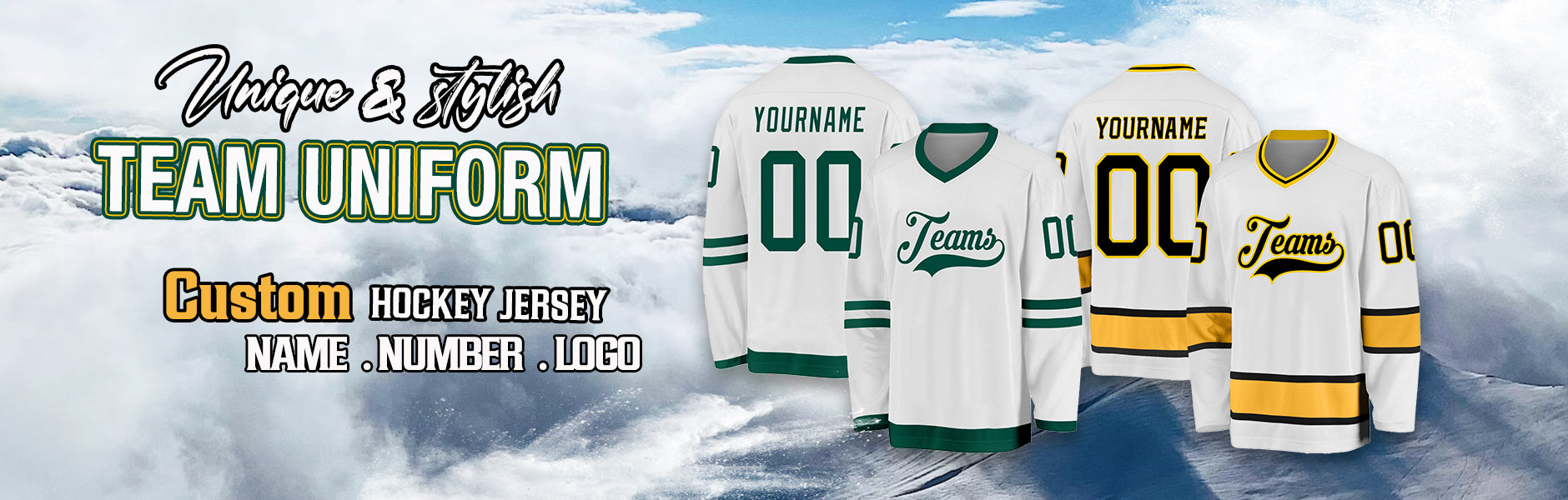 custom hockey white jersey