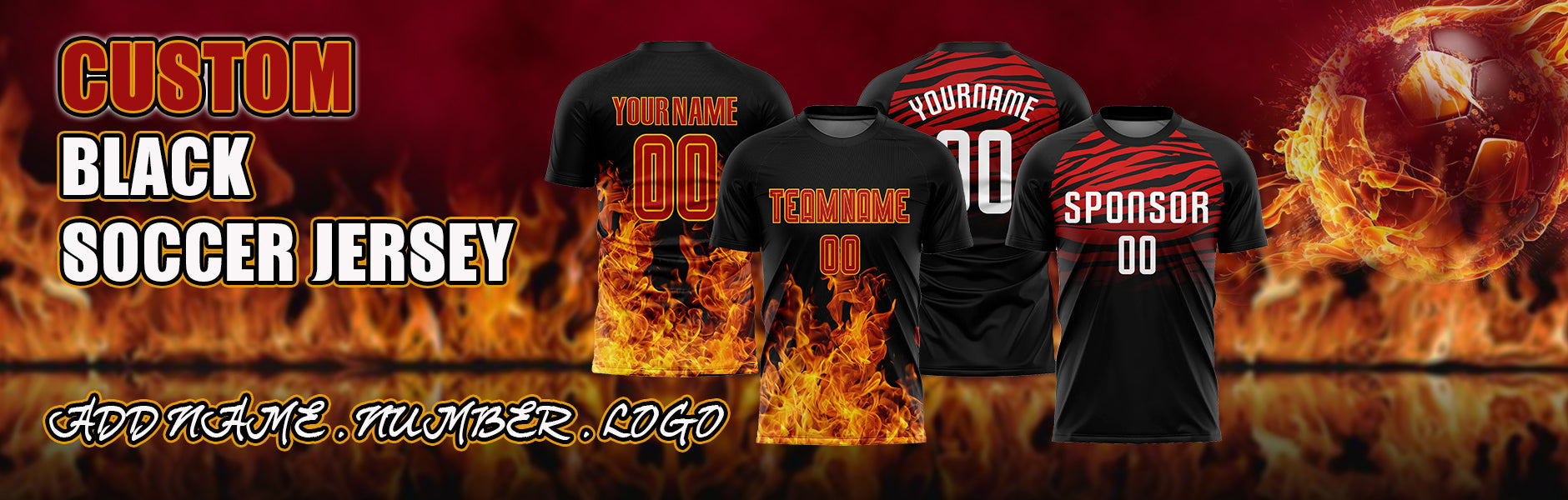 custom soccer black jersey