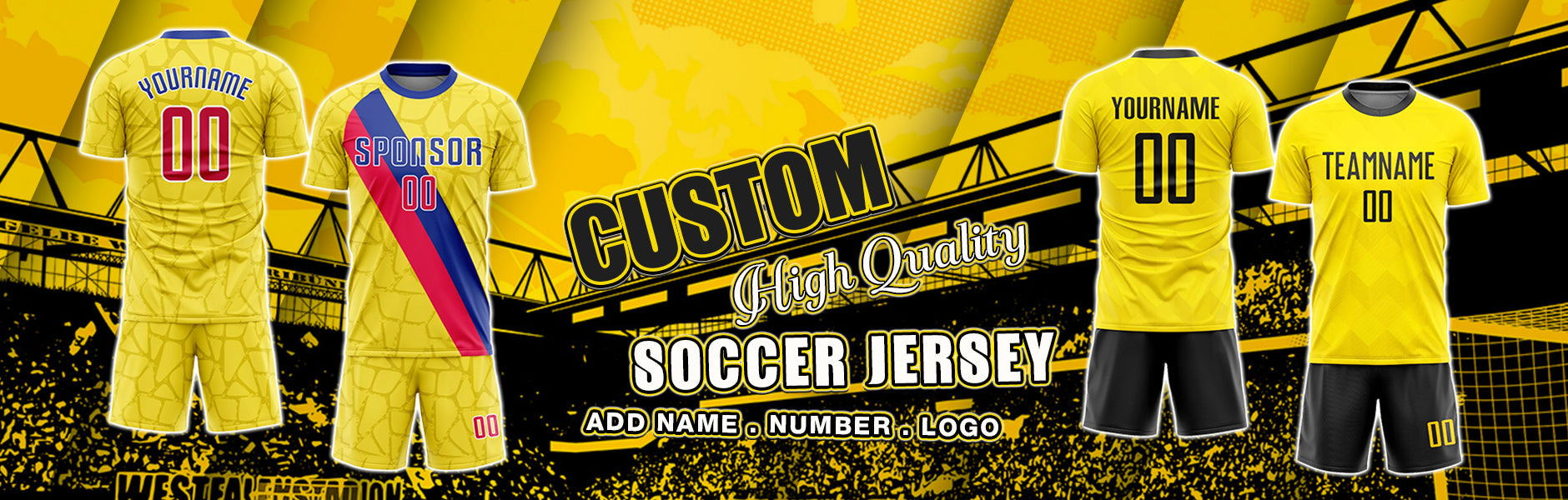 custom soccer gold jersey