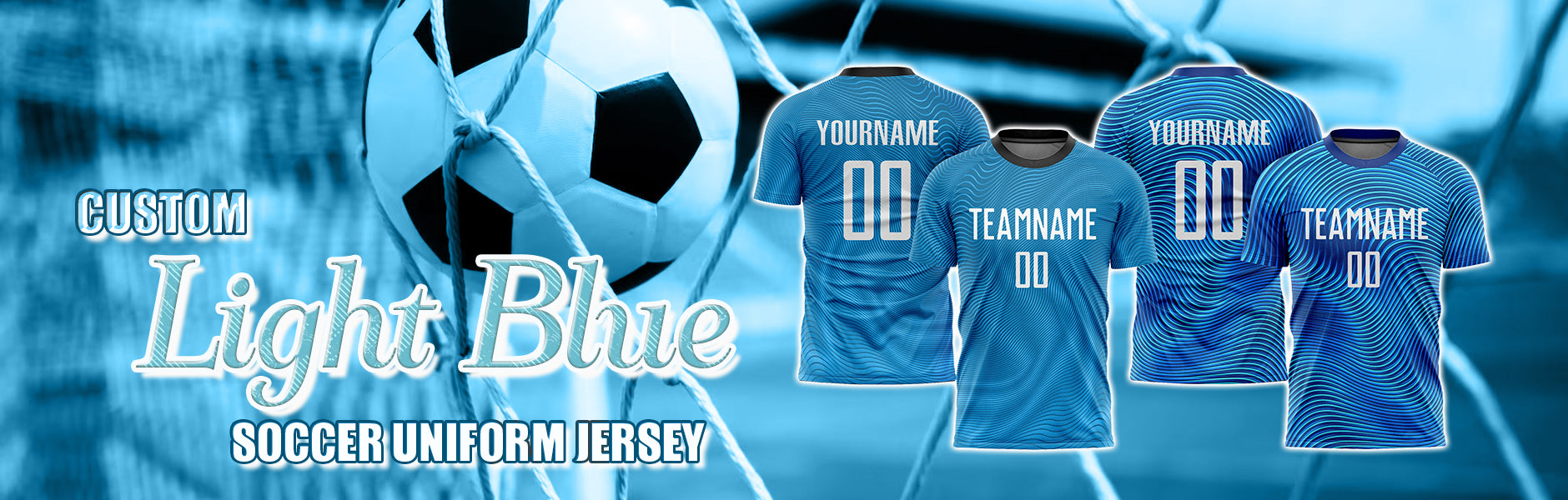 custom soccer light blue jersey