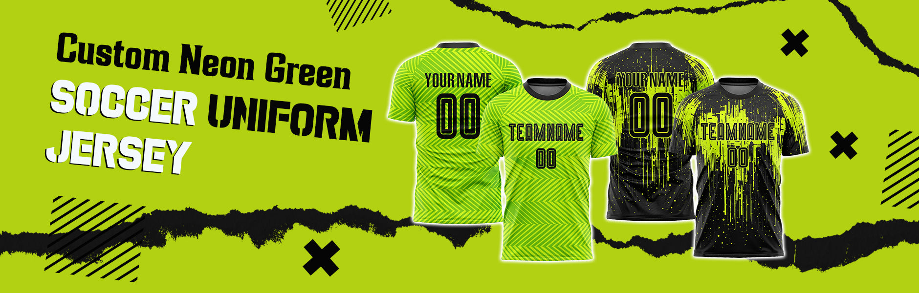 custom soccer neon green jersey