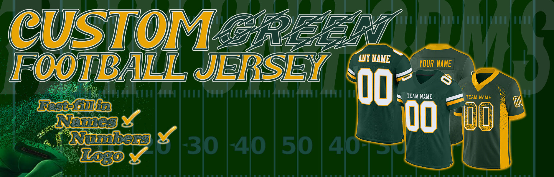 custom football green jersey