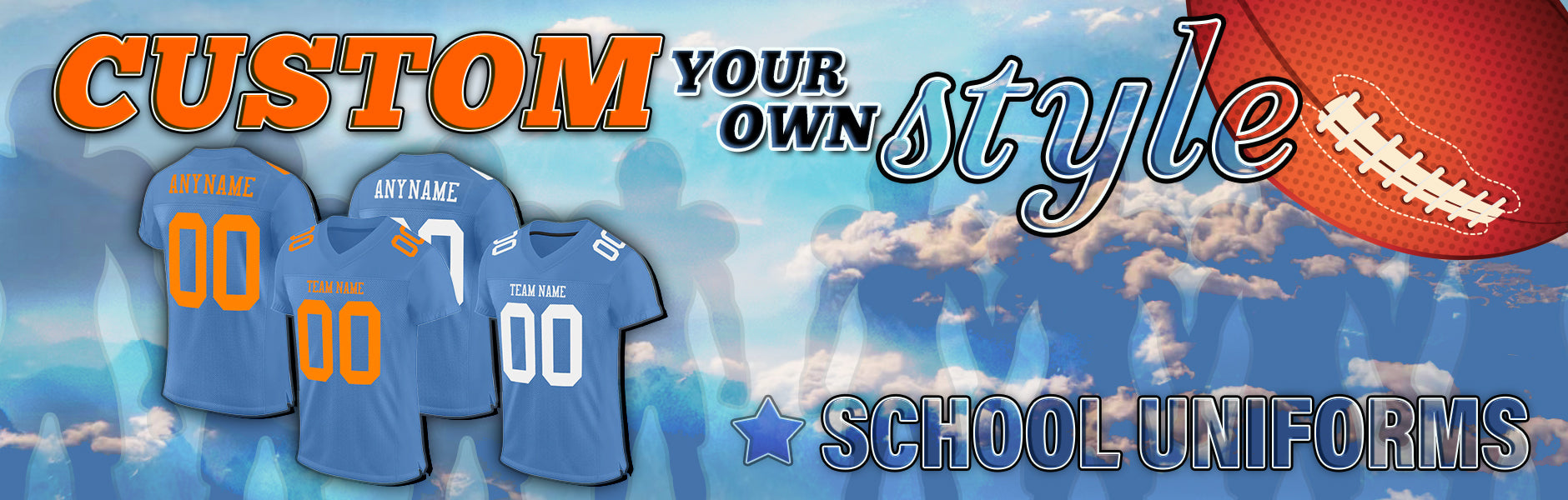 custom football light blue jersey