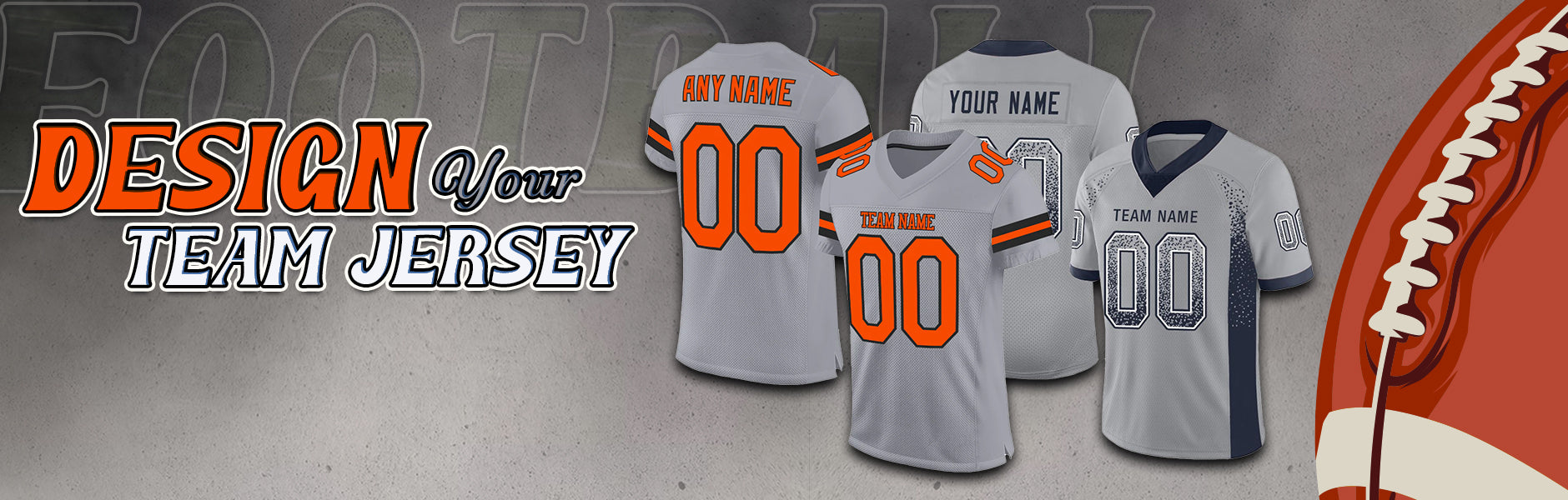 custom football light gray jersey