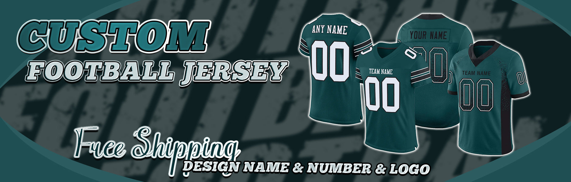 custom football midnight green jersey