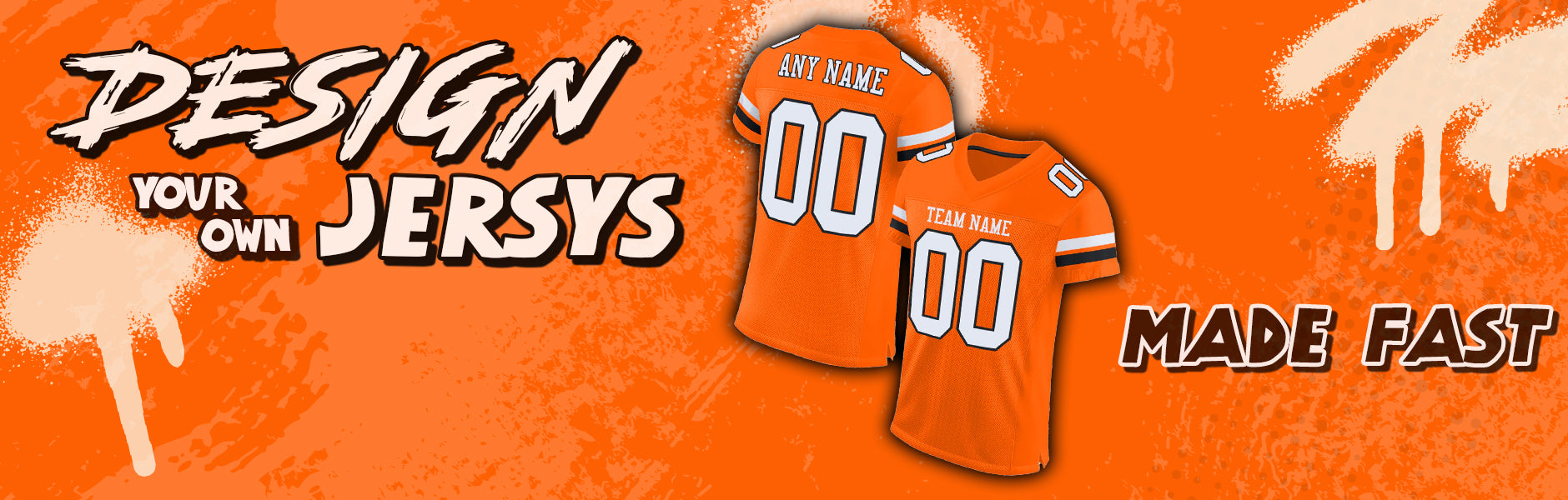 custom football orange jersey