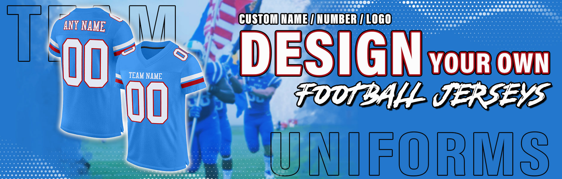 custom football powder blue jersey