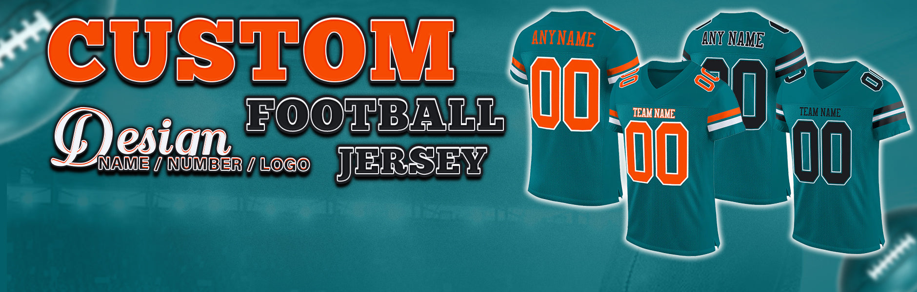 custom football teal jersey