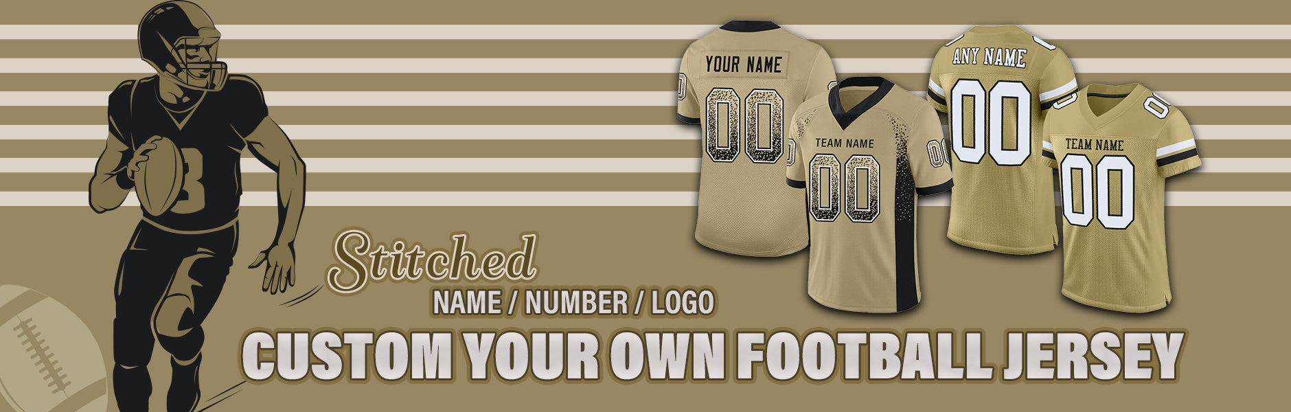 custom football vegas gold jersey