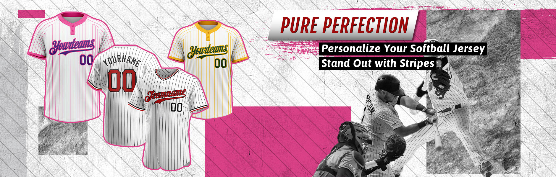 custom softball white pinstripe jersey