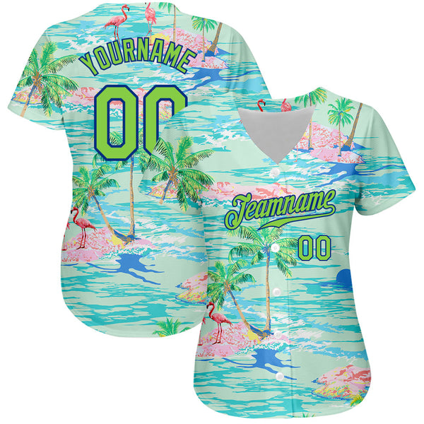 Custom 3D Pattern Baseball Jersey Yellow Royal Design Sun Beach