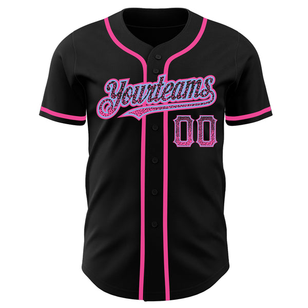 Custom Baseball Jersey Pink Lakes Blue-Black 3D Miami Palm Trees City Edition Authentic Men's Size:L