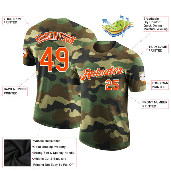 Custom Camo Vintage USA Flag-City Cream Authentic Salute To Service  Baseball Jersey