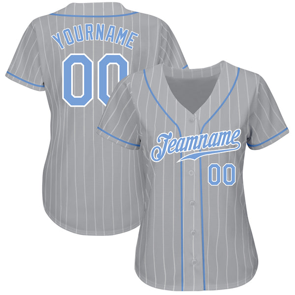 Custom Light Blue Red-White Authentic Baseball Jersey