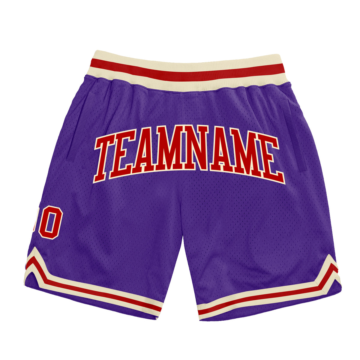 Custom Purple Red-Cream Authentic Throwback Basketball Shorts Free ...