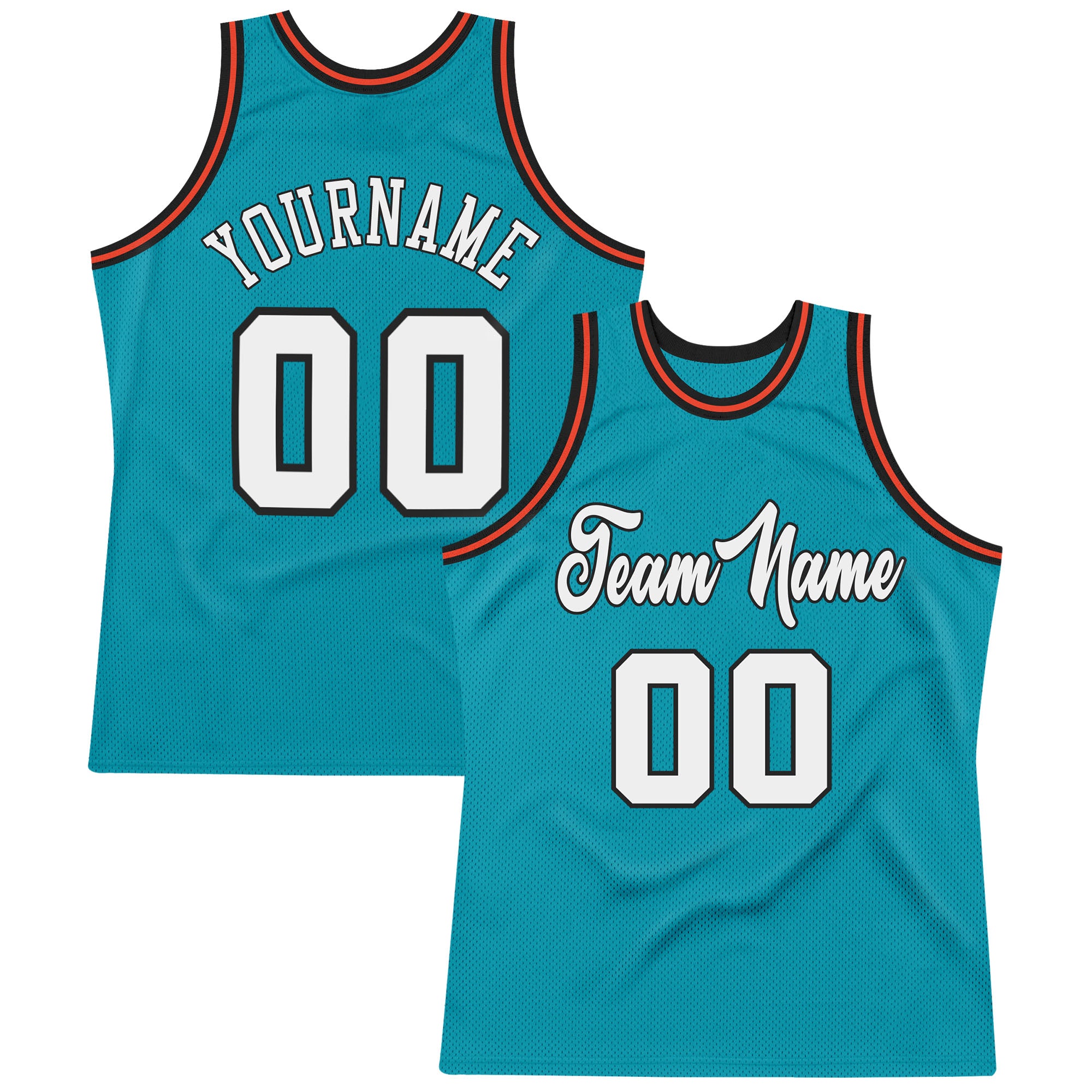 Custom Own Teal White Orange Basketball Stitched Jersey Free Shipping ...