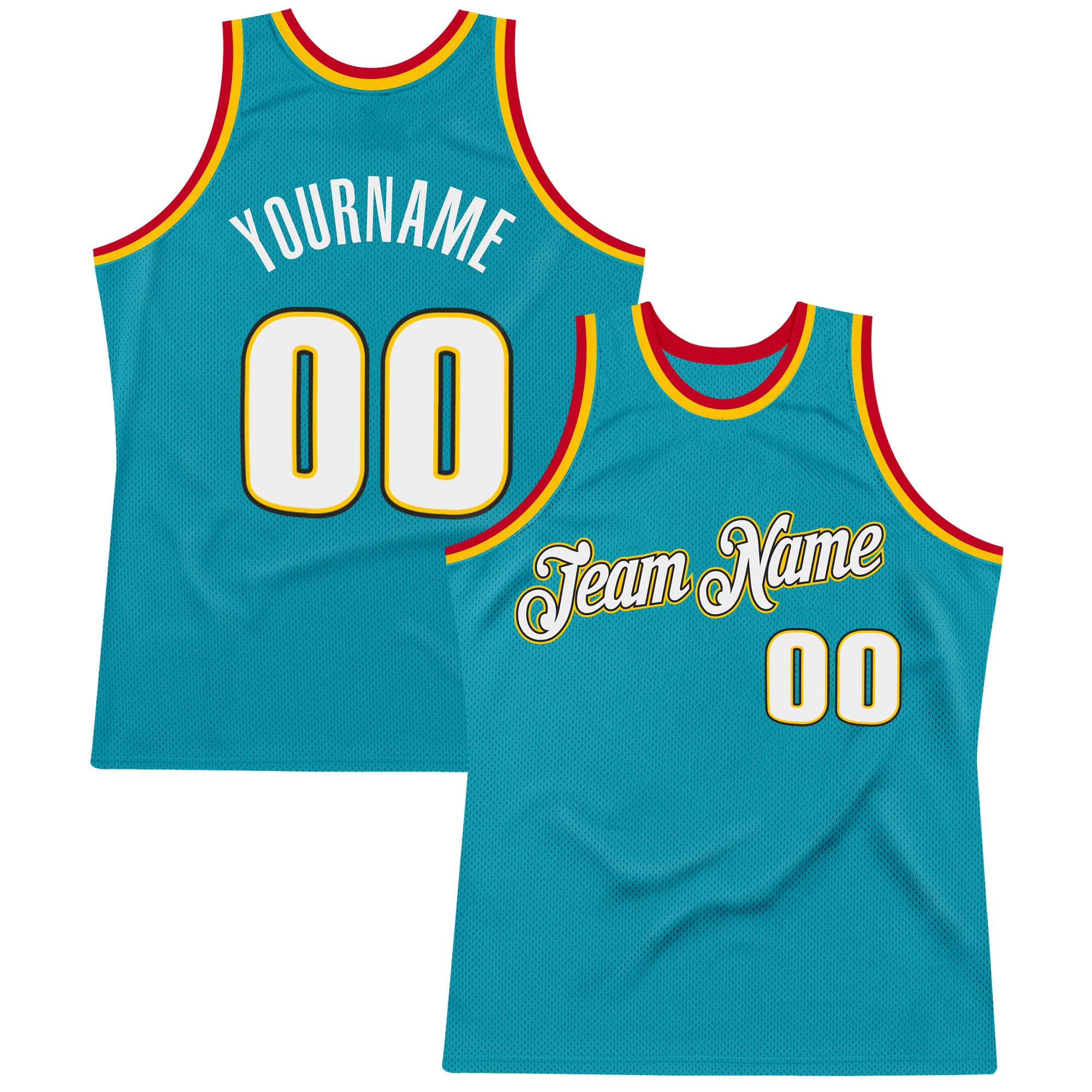 Custom Own Teal White Gold Basketball Stitched Jersey Free Shipping – Fiitg