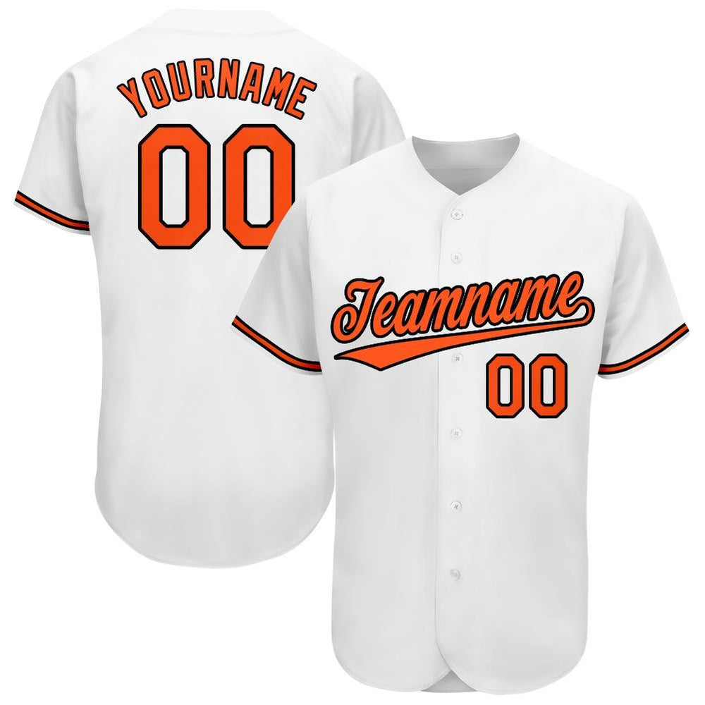 Custom White Orange-Black Baseball Jersey – Fiitg