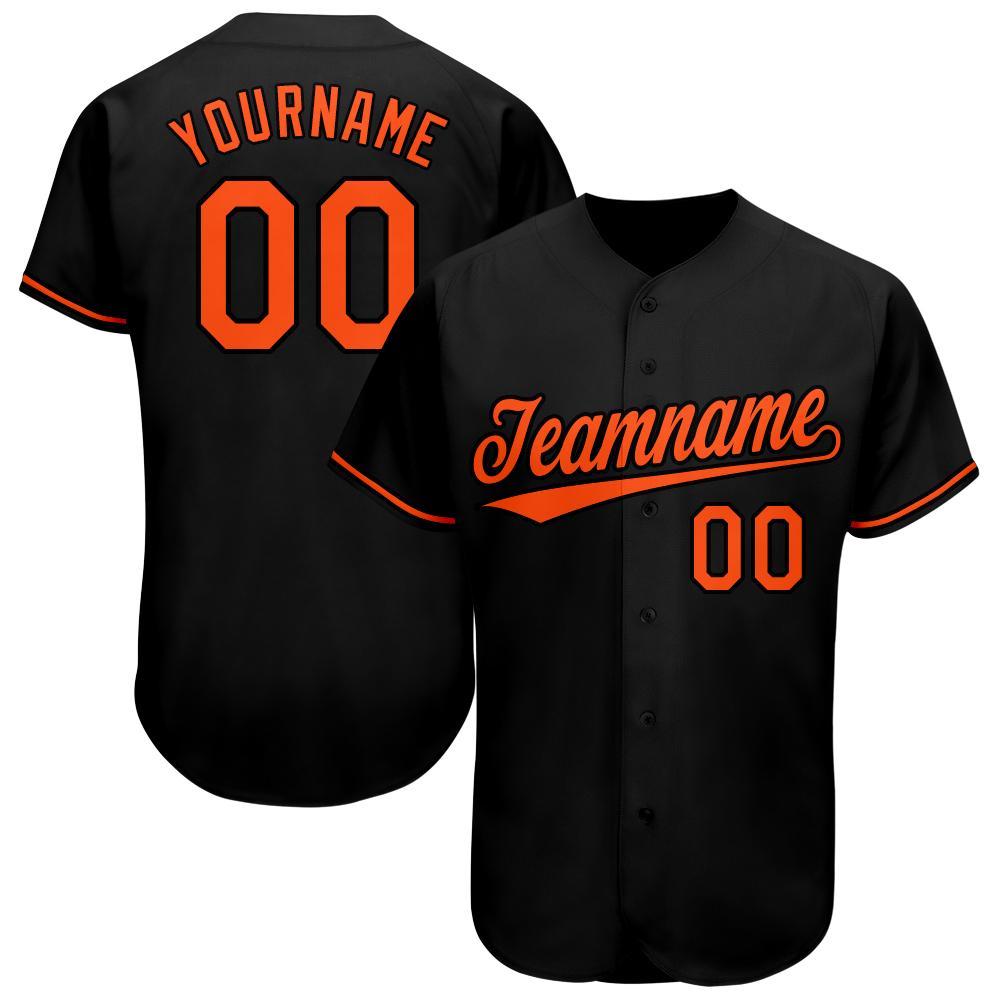 Custom Black Orange Baseball Jersey – Fiitg