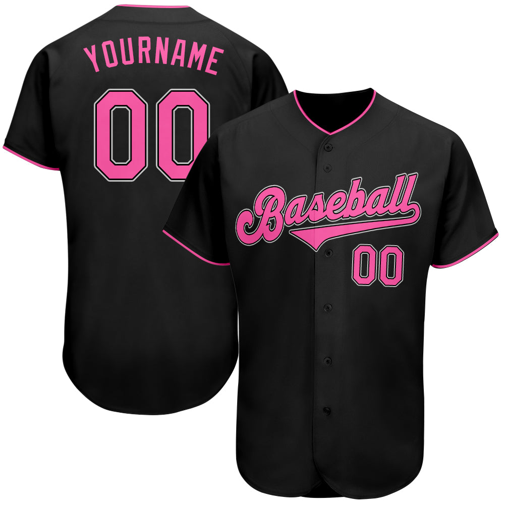 pink and white baseball jersey