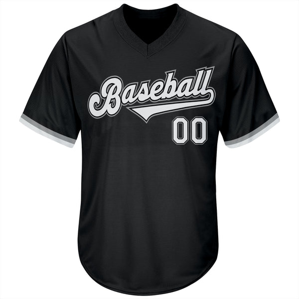 Custom Own Black Black Gray Authentic Baseball Stitched Jersey