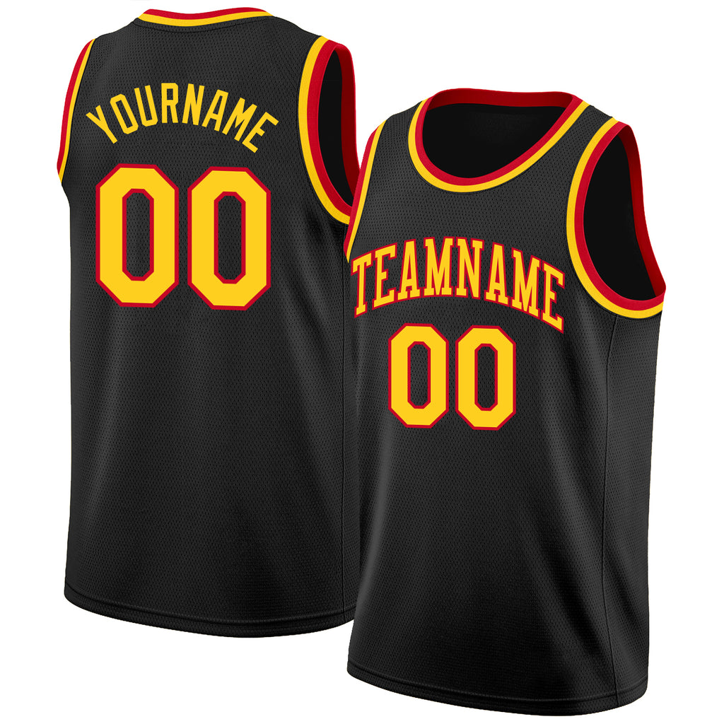 Custom Own Black Gold Red Basketball Stitched Jersey Free Shipping – Fiitg