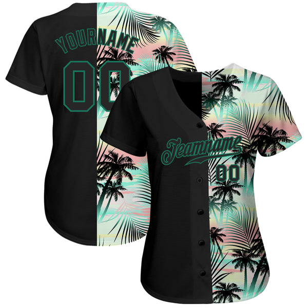 Custom Royal Navy-Orange 3D Pattern Design Palm Trees Authentic Baseball  Jersey