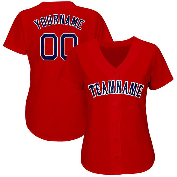 Custom Camo Red-Navy Authentic Baseball Jersey Discount