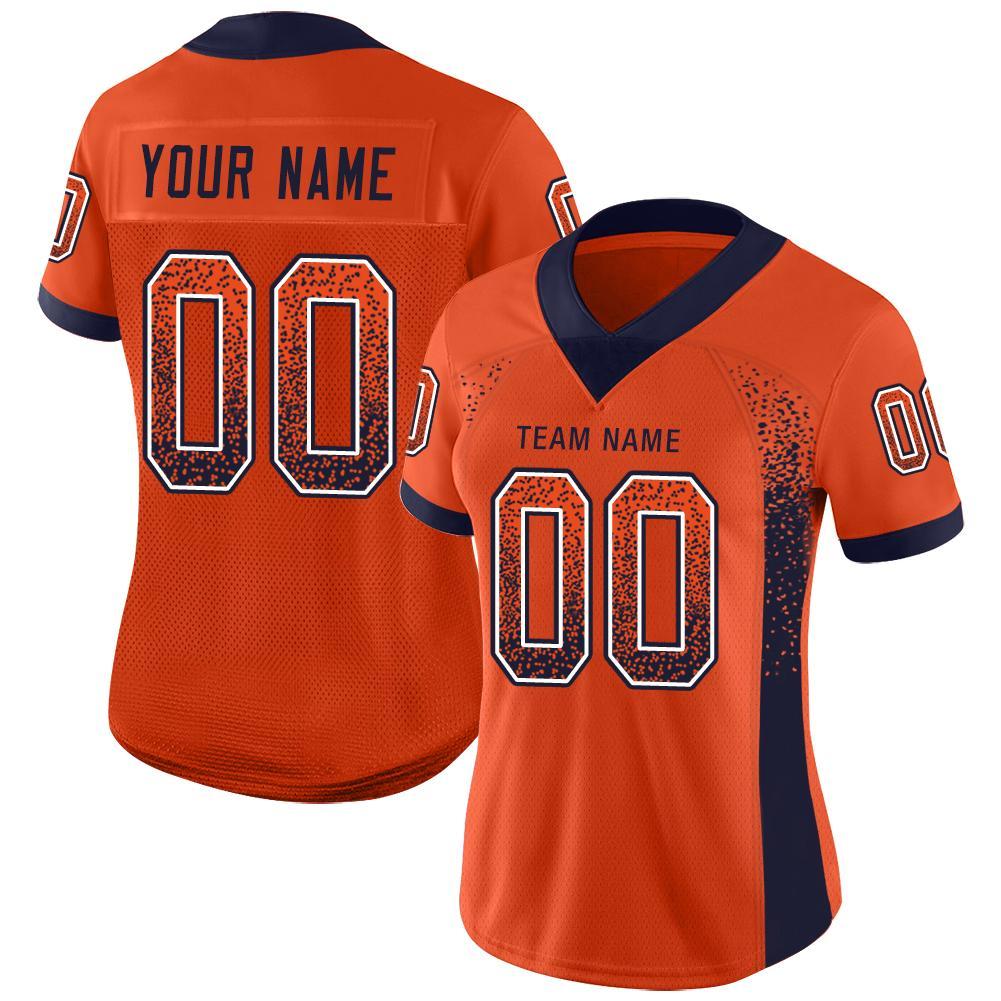 Custom Orange Navy-White Mesh Drift Fashion Football Jersey – Fiitg