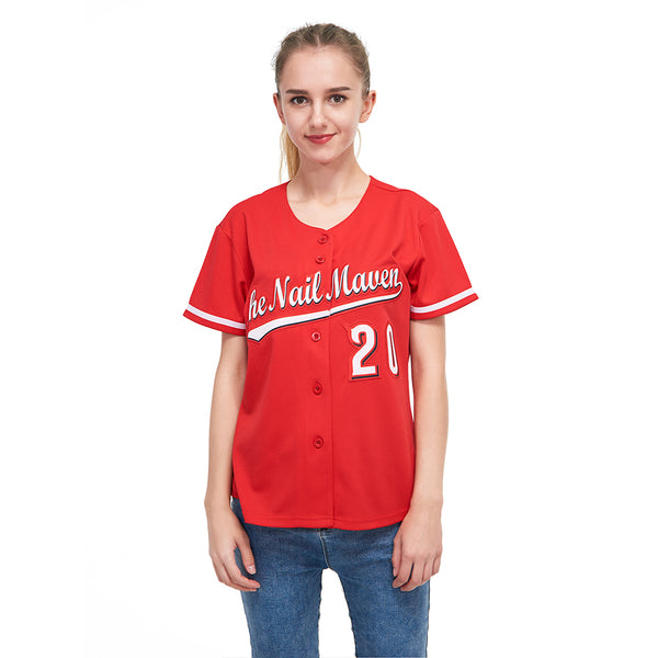 Custom Navy Red-White Authentic Baseball Jersey Men's Size:M