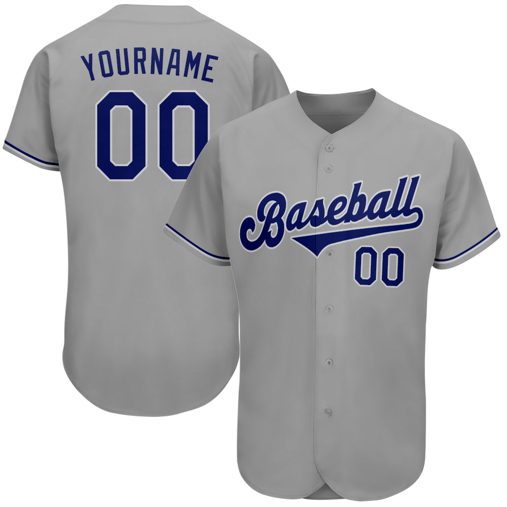 Custom Own Gray Royal White Authentic Baseball Stitched Jersey Free ...