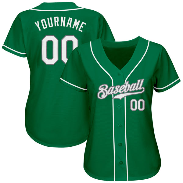 Custom Baseball Jersey Orange Kelly Green Pinstripe Kelly Green-White Authentic Youth Size:M