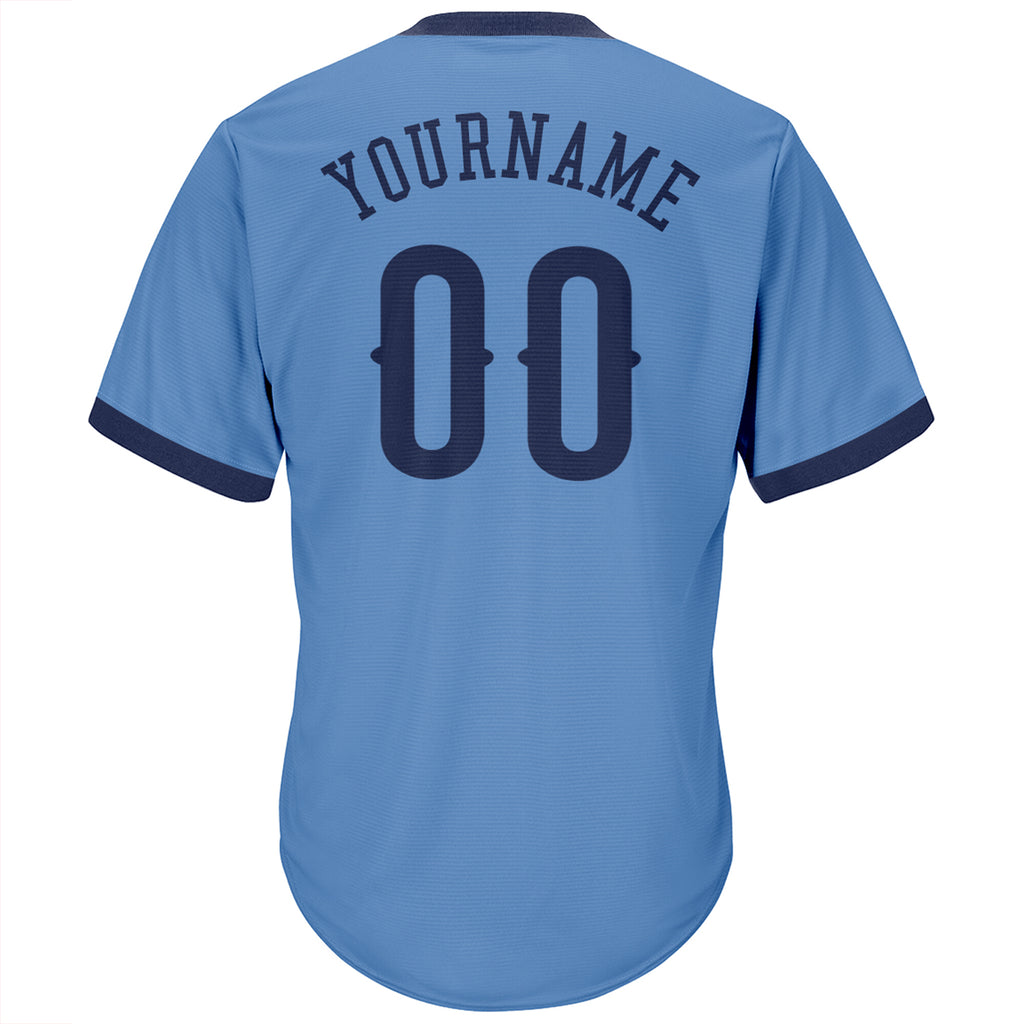 Custom Own Light Blue Navy Authentic Baseball Stitched Jersey Free ...