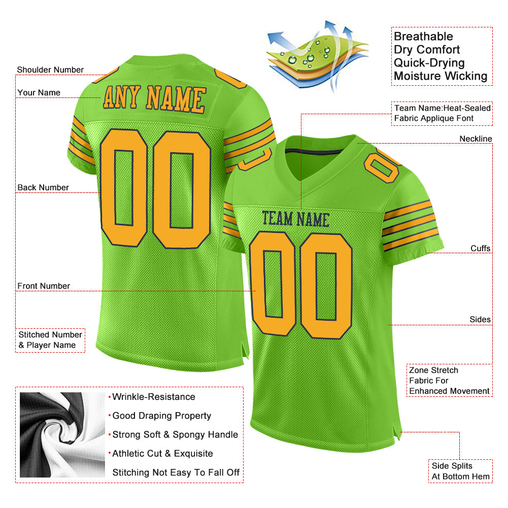 green and gold football jersey