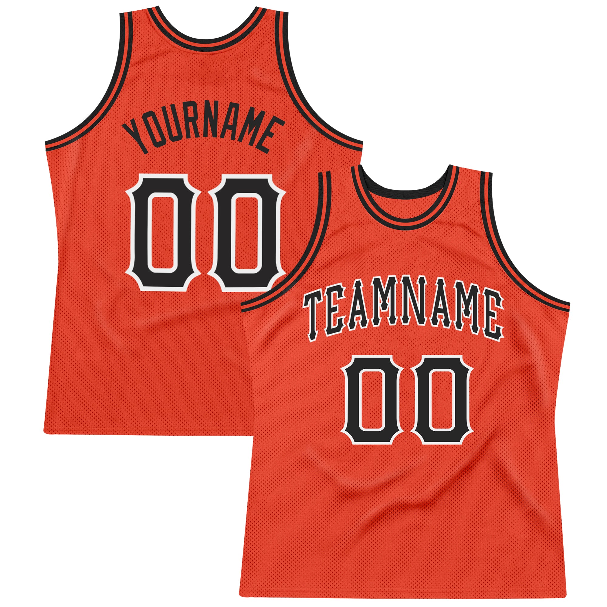 Custom Own Orange Black White Authentic Basketball Stitched Jersey Free ...