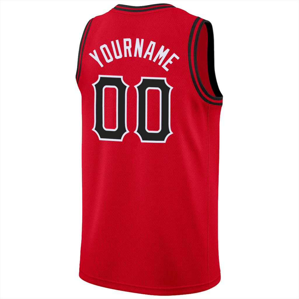 Custom Own Red Black White Basketball Stitched Jersey Free Shipping – Fiitg