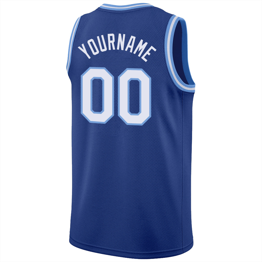 Custom Own Royal White Light Blue Basketball Stitched Jersey Free ...